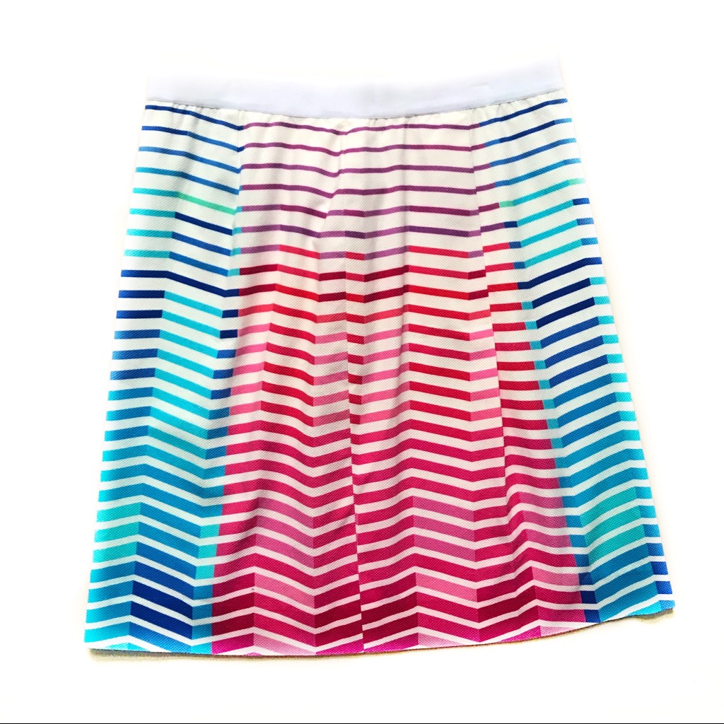 Per Se By Carlisle Multi Color Stripe Skirt 6